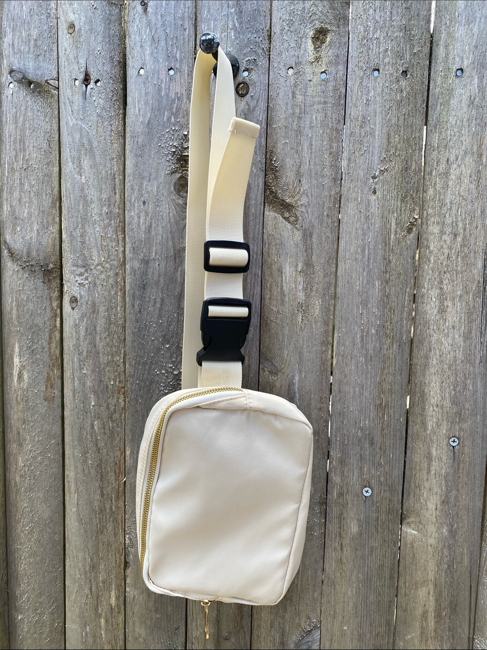 Cream Crossbody Sling Bag Fanny Pack